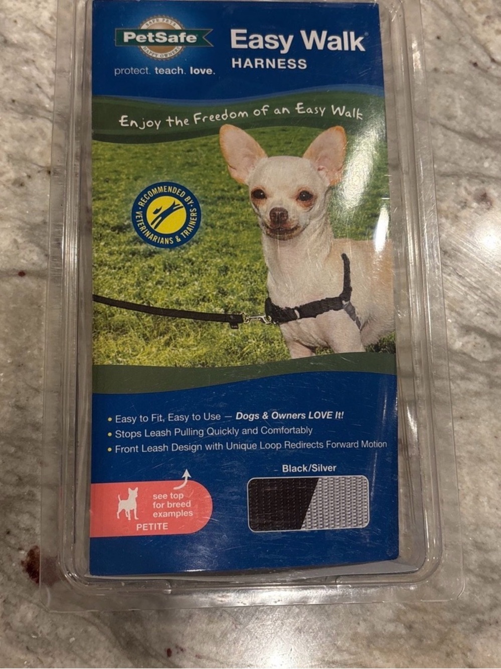 PetSafe Easy Walk Harness in Black & Silver — Petite